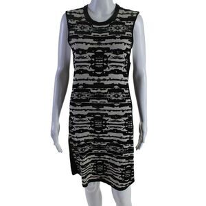 Dagmar Womens Sleeveless Striped Knit Bodycon Dress Black Size S